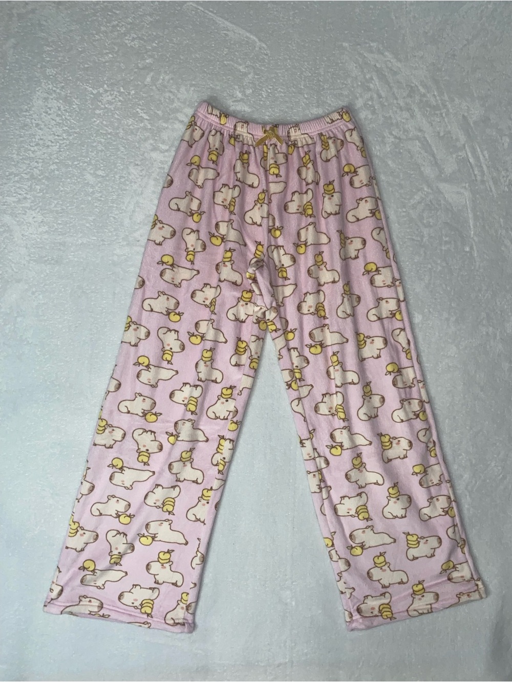 Capybara Soft Fuzzy Pajama Pants - Small